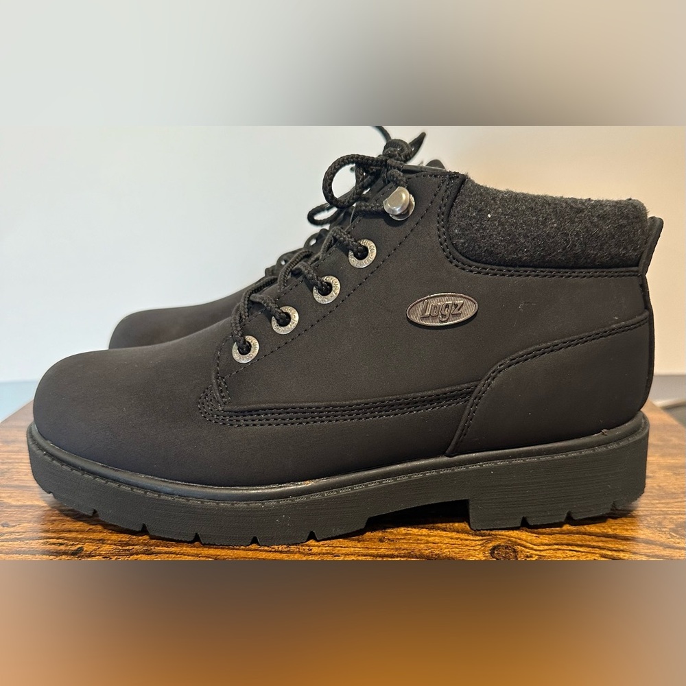 Lugz Women’s Black Drifter Water Resistant Work Boots NWT Size 8.5